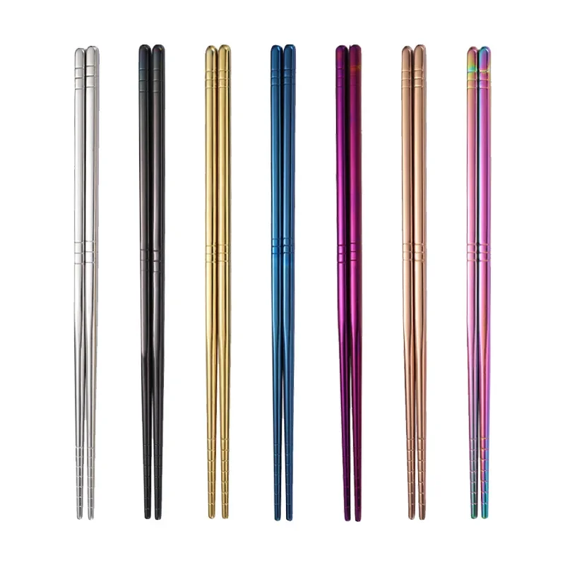 Китайские палочки для еды из нержавеющей стали 304 1 пара портативные Нескользящие