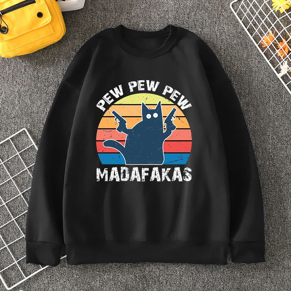 

Толстовка Pew Madafakas мужская с принтом, простой свитшот с открытыми плечами, Осенний вязаный пуловер, в эстетическом стиле, уличная одежда
