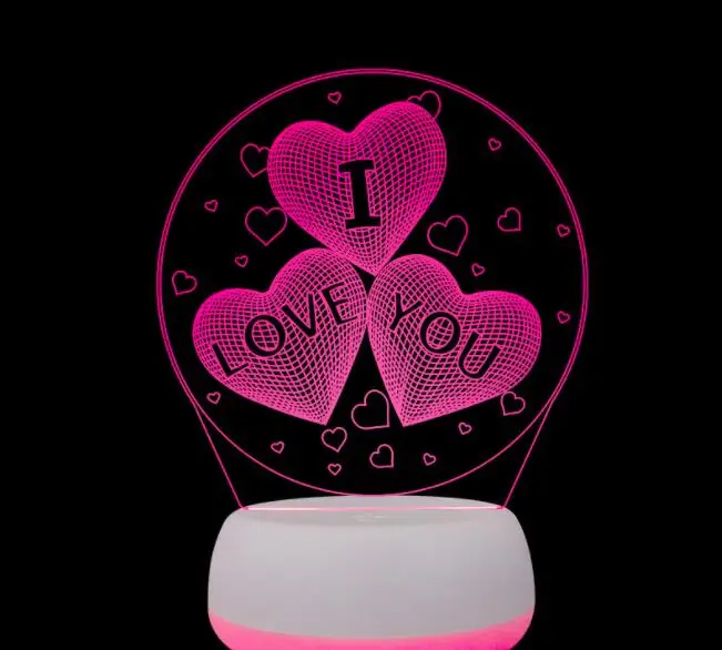 

Love night light LED colorful 3D table lamp