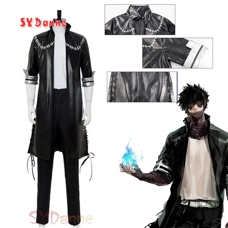 

My Hero Academia Dabi Cosplay Costume Men Black Coat Outfits Boku no Hero Academia OCHACO URARAKA Dabi Cosplay Costume