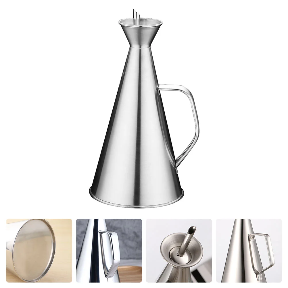 

Oil Dispenser Bottle Olive Strainer Pot Container Vinegar Kitchen Sauce Cooking Storage Pourer Drip Syrup Steel Stainless Grease
