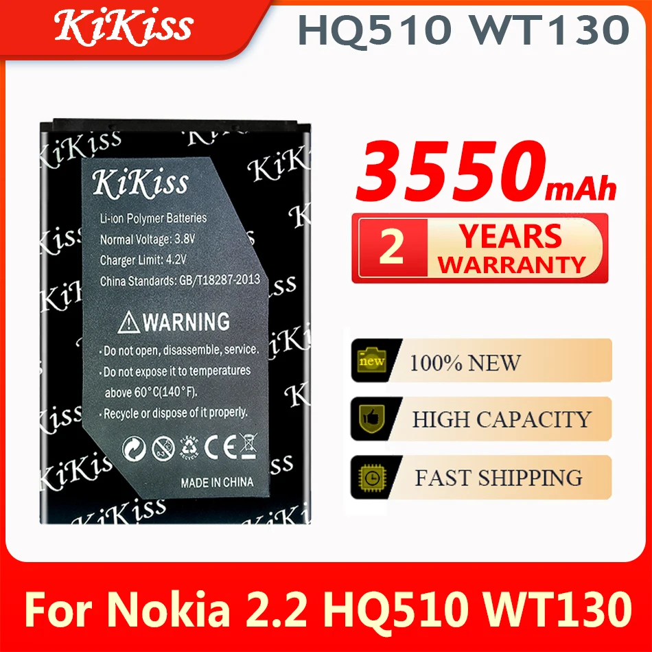 

KiKiss 3550mAh Rechargeable Battery HQ510 WT130 For Nokia 2.2 HQ510 WT130 Bateria ACCU Lithium battery Spare battery