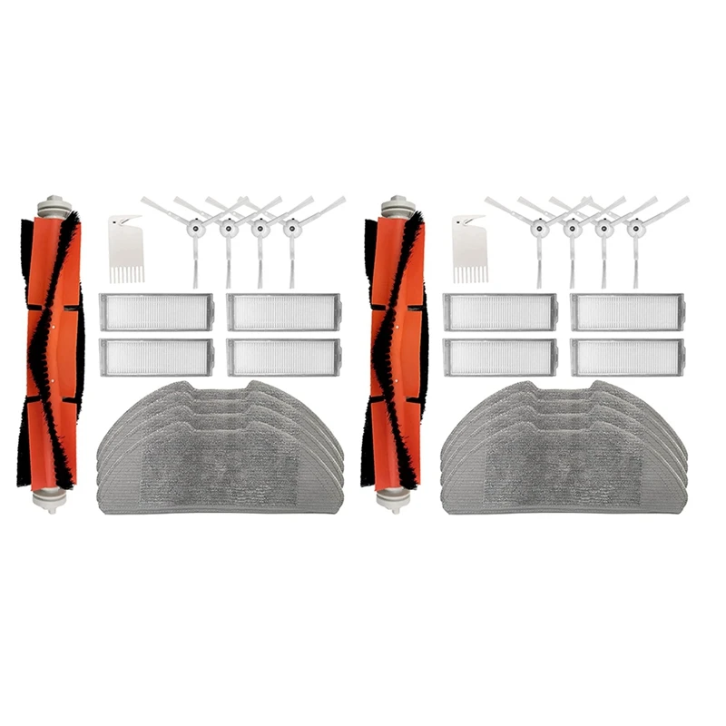 

2X For Xiaomi Mi Robot Vacuum Mop 2 Pro Robot Vacuum Accessories Set, Main Brush,Cleaning Cloths,Hepa Filter,Side Brush