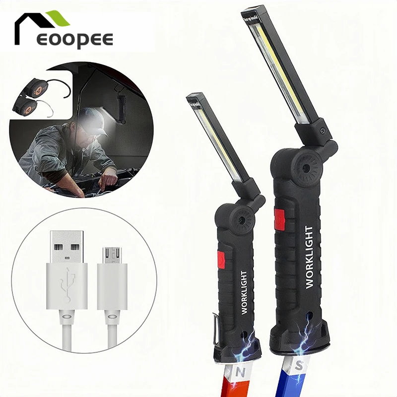 

Folding COB Work Light Multifunctional Rechargeable LED Foldable Lamp Waterproof Flashlight Portable Spotlight 360° Rotatable