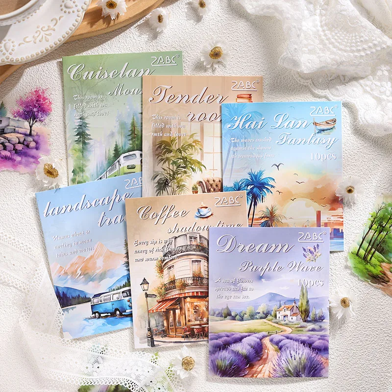 Канцелярские наклейки Mr.Paper Phantom Scene 10 шт. в упаковке для украшения телефона книги