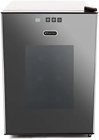 Refrigerator With Glass Door, Gray, 20 Bottle Capacity