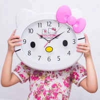 hellokitty large noiseless hanging clock cute hello kitty cartoon clock kindergarten bedroom childrens room