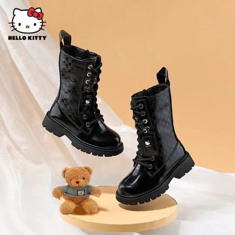 

2022 HelloKitty Martin Boots New Kawaii Sanrio Cartoon Winter Girls' Warm High Boots Birthday Gift for Girlfriend