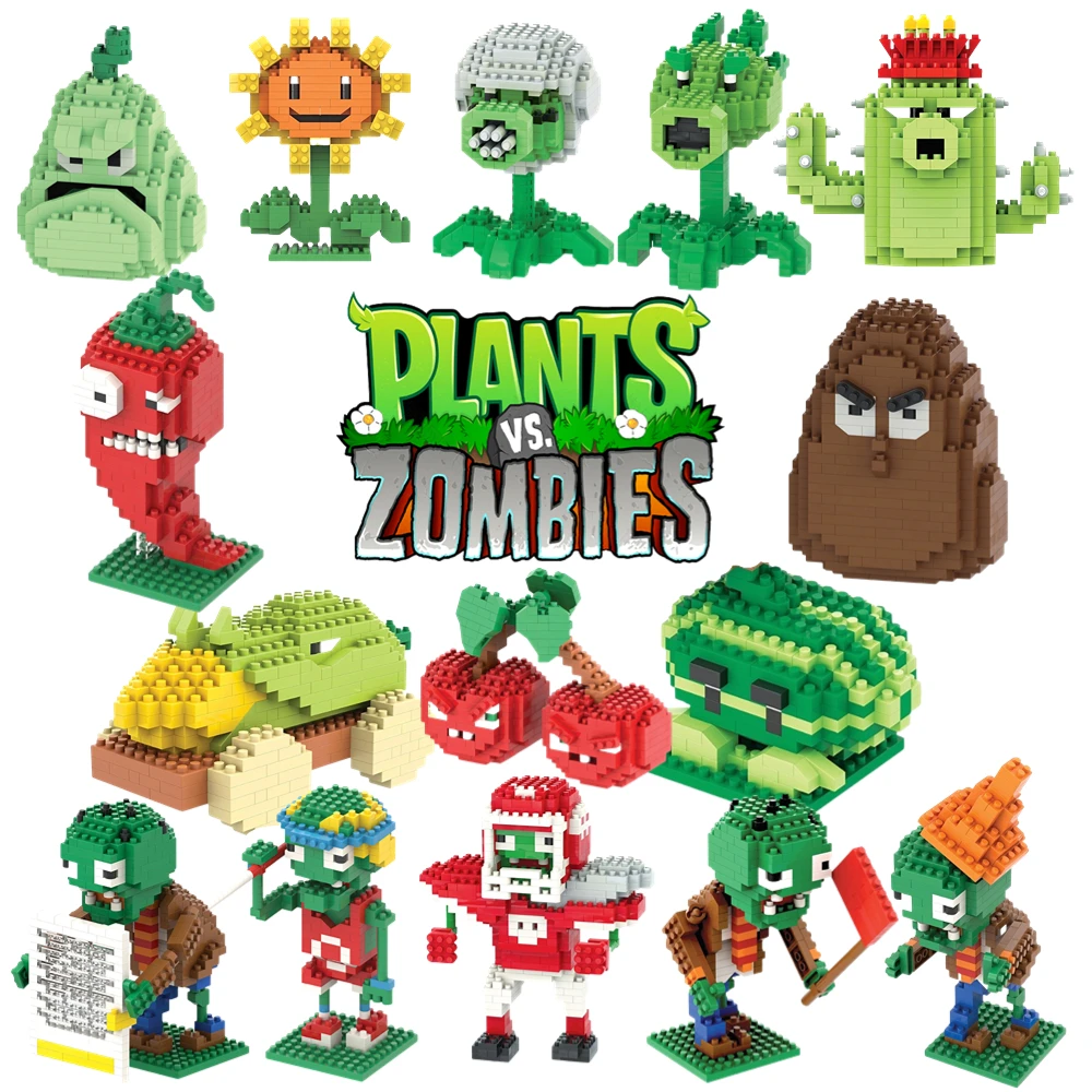 

Plants vs Zombies 2 Lego Block Child Wisdom Toys Figure Sunflower Peashooter Cherry Bomb Conehead Zombie Play Children Xmas Gift