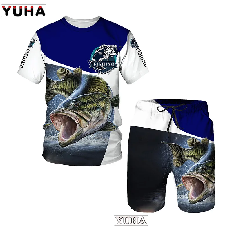 Carp Fishing 3D Printed Summer Funny T-shirt Shorts Set Men's Sportswear Tracksuits O Neck Short Sleeve Cool Men's Clothin