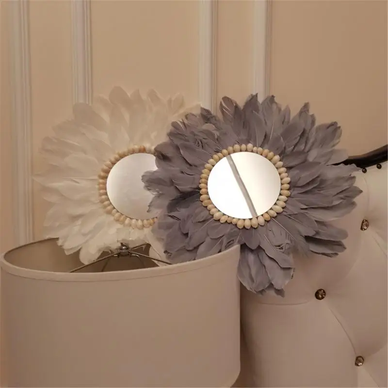 

Nordicc перо зеркальное украшение для стен Conch цветок диск современное перо подвеска настенное бра, прикроватное гостиная домашний декор