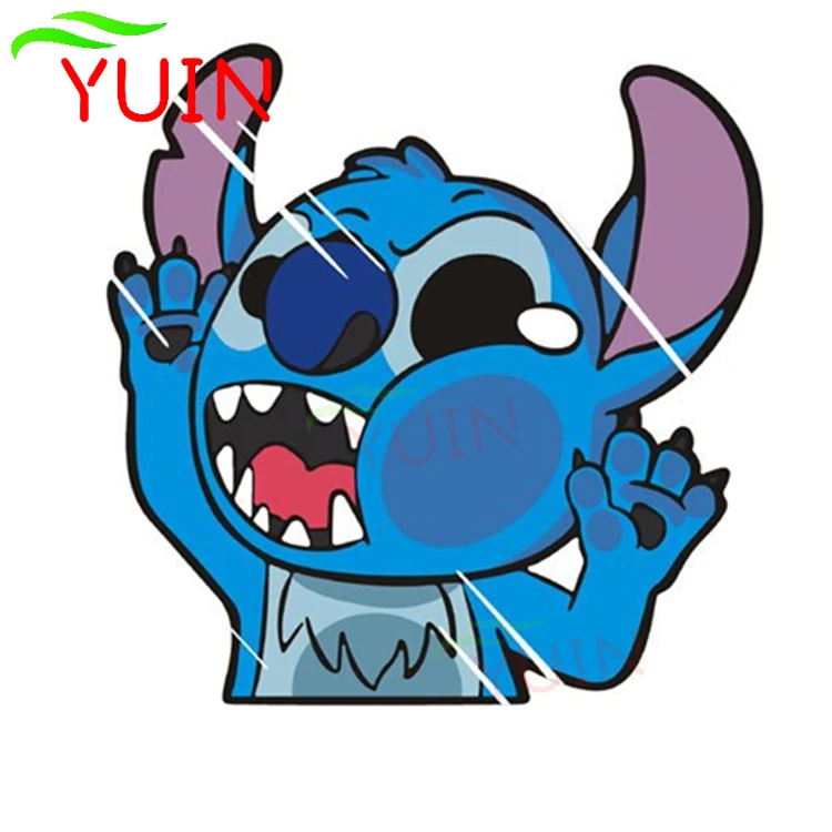 

Stitch Cartoon Personality Car Sticker Lovely Cute Funny Creative Decal Weird Custom PVC Motorcycle Decoration Decals 18*18cm
