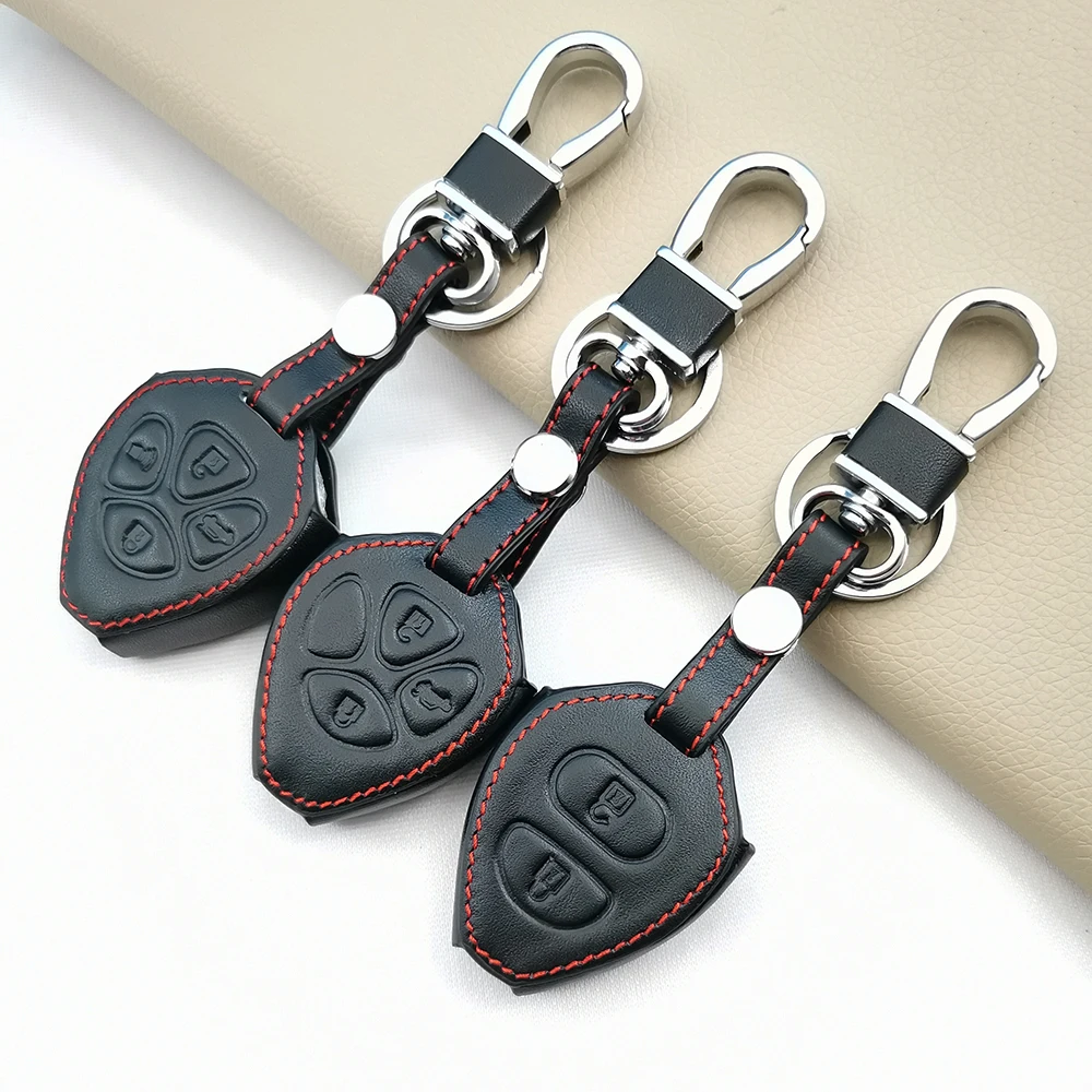

Высококачественный кожаный чехол для автомобильных ключей для Toyota Camry RAV4 Yaris Prado Tarago Corolla REIZ Crown Avalon Venza, защитный чехол