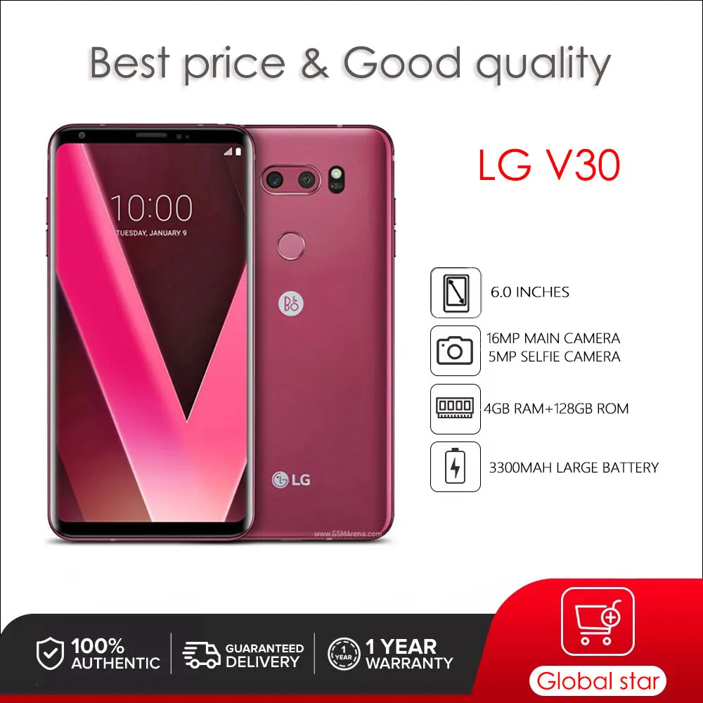 LG V30 US998 восстановленный оригинальный разблокированный смартфон на 6,0 дюймов, 4 ГБ оперативной памяти и 128 ГБ встроенной памяти, камера 16 МП. Бесплатная доставка.