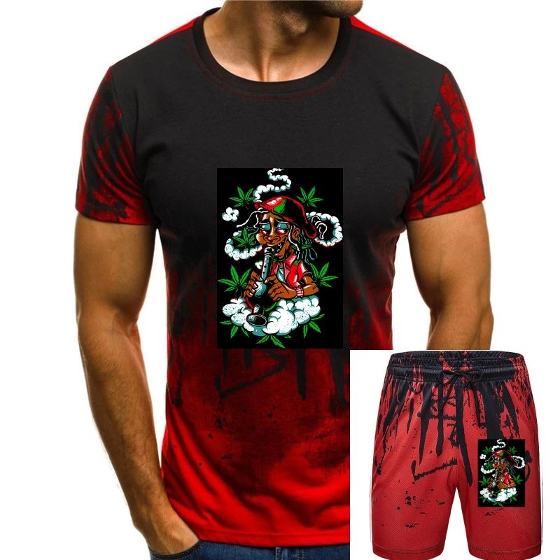 

Jamaican Mens T-Shirt Rasta Weed High Smoke Bong Gift New Trends Tee Shirt