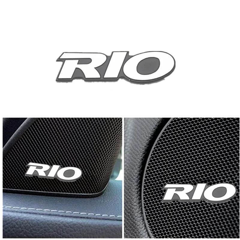 

3D Car Styling Sticker Aluminum Emblem interior Speaker audio Badge for 2010 2011 2012 2013 2014 KIA RIO MK2 MK3 sedan hatchback
