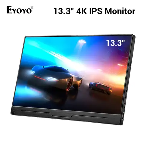 Eyoyo 13,3 "портативный монитор FHD 4K IPS экран ЖК-монитор с HDMI Type-C вход игровой монитор для ПК Raspberry Pi Xbox PS4/3