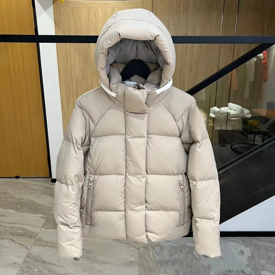 

2022 Newest fashion women jacket short winter coat black pink blue 90% white duck down windproof warm outdoor wear female parkas