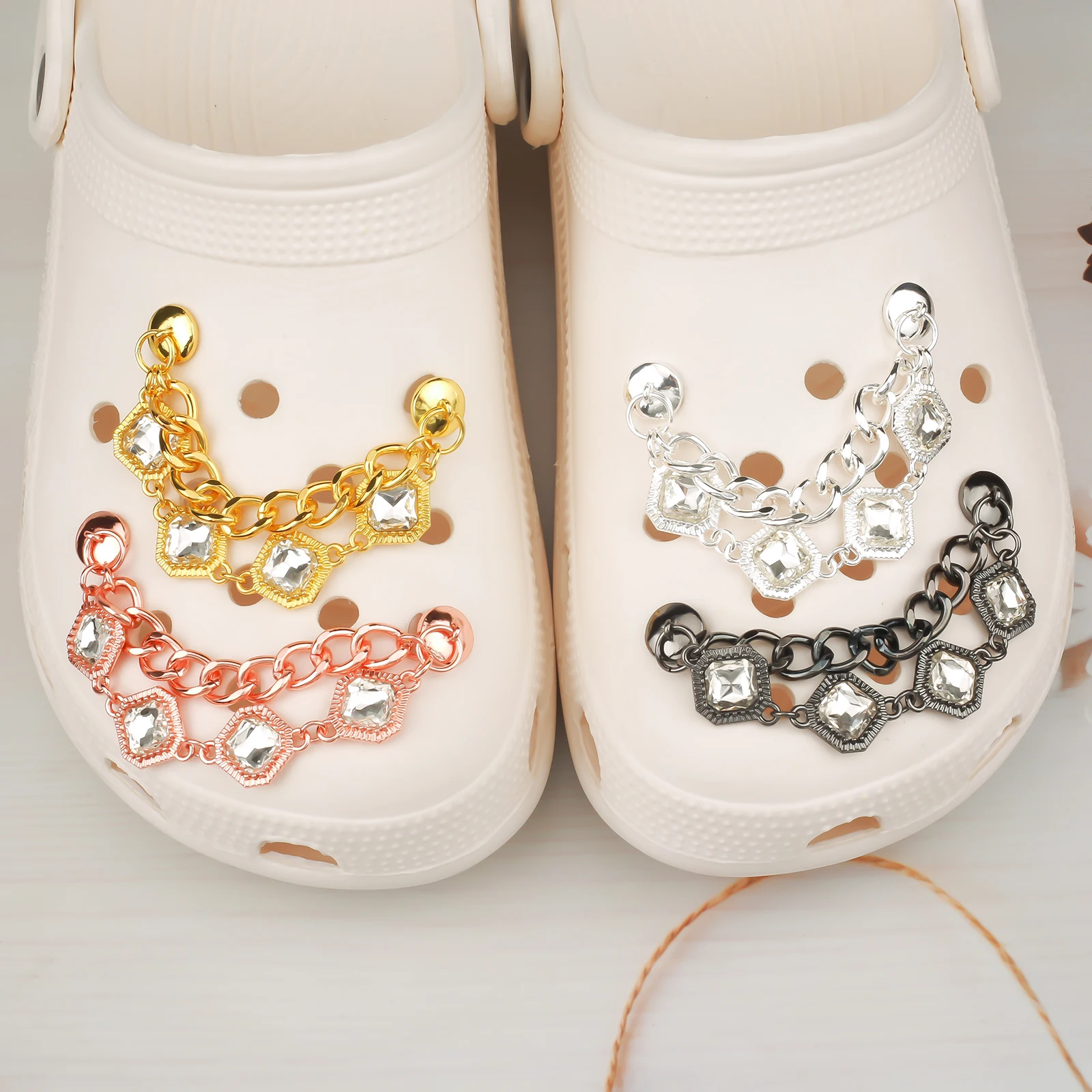 10pcs Chain Shoe Charms Accessories Decorations Aolly Croc Jibz Buckle for DIY X-mas Gift CBC110