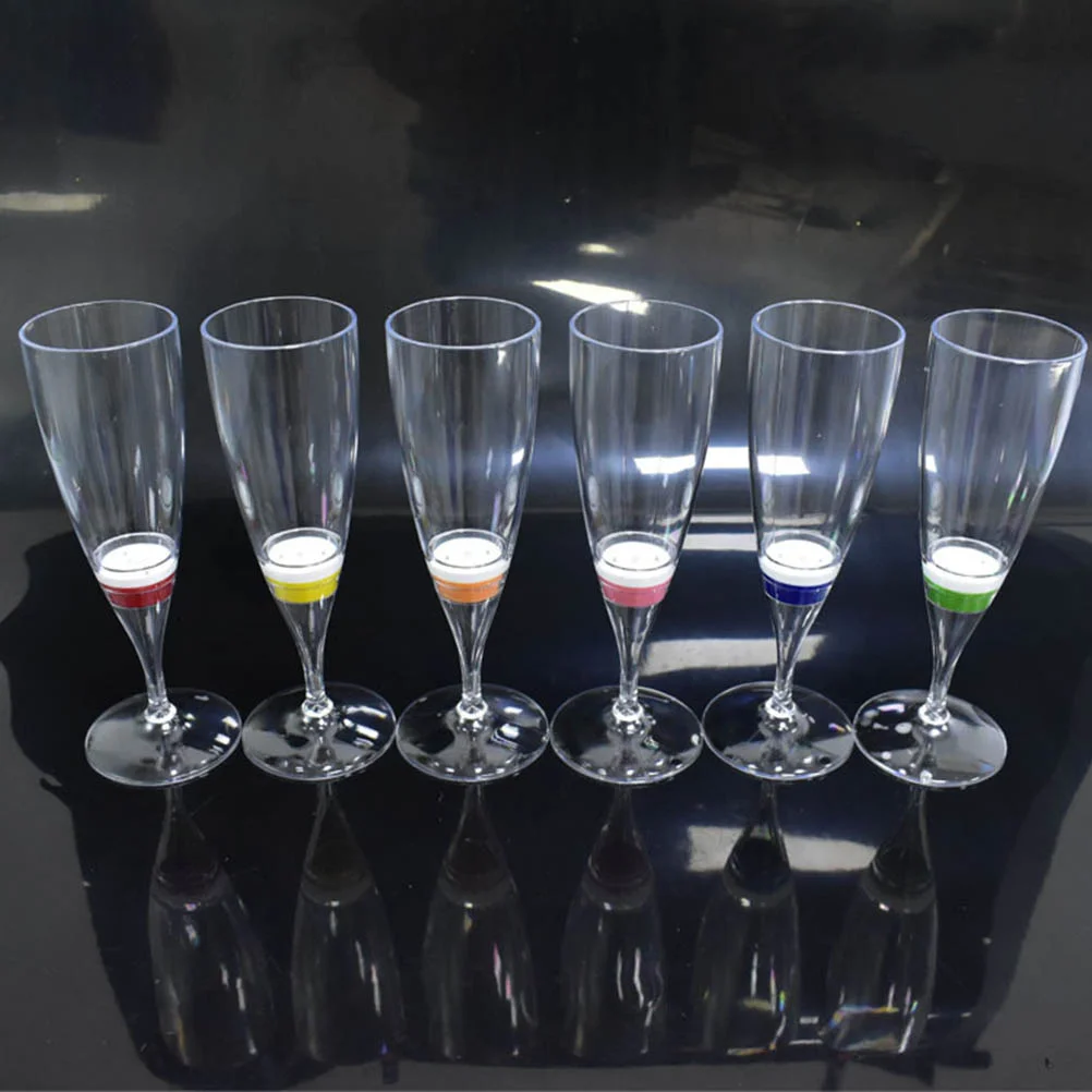 

Led Glasses Champagne Lightglasscup Cups Flutes Flashing Lighted Party Cocktail Flute Drinking Glowing Goblet Wedding Acrylic