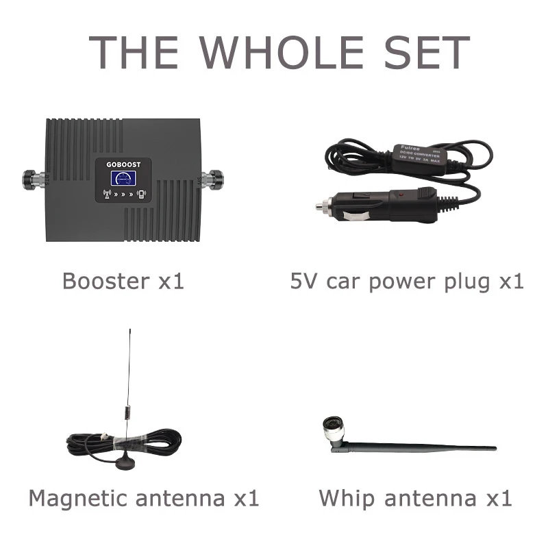 Фото Усилитель сигнала GOBOOST Car Repeater GSM 2G 3G 850 900 2100 2 Band LTE 4G 1700 1800 1900 МГц с комплектом антенн Усилитель сигнала GOBOOST Car Repeater GSM 2G 3G 850 900 2100 2 Band LTE 4G 1700 1800 1900 МГц с комплектом антенн