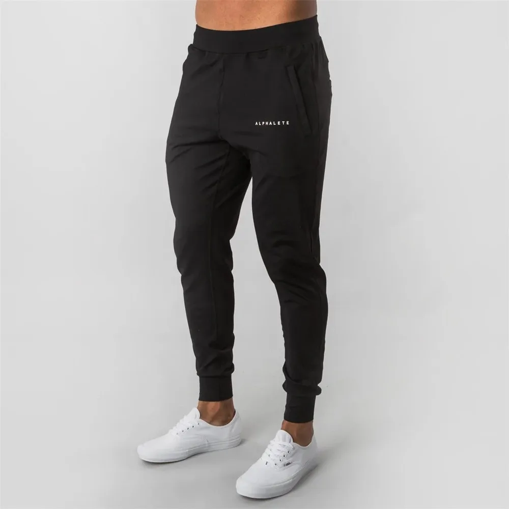 

Мужские спортивные штаны ALPHALETE, брендовые штаны для бега, тренировок, фитнеса, хлопковые повседневные Модные обтягивающие тренировочные штаны