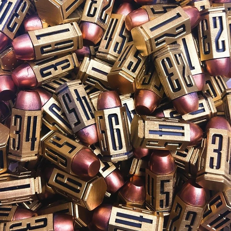 

Alloy D6 Bullet Dice 9mm 6-Sided Digital Dice Hot Sale Pub Entertainment Game Props