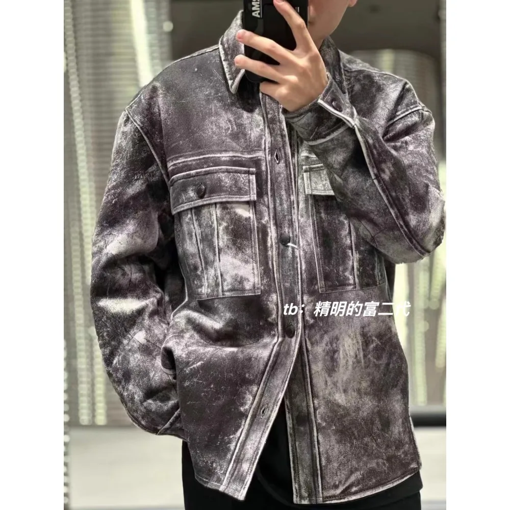 NIGO Мужская винтажная однобортная джинсовая куртка с цифровым принтом Y2k