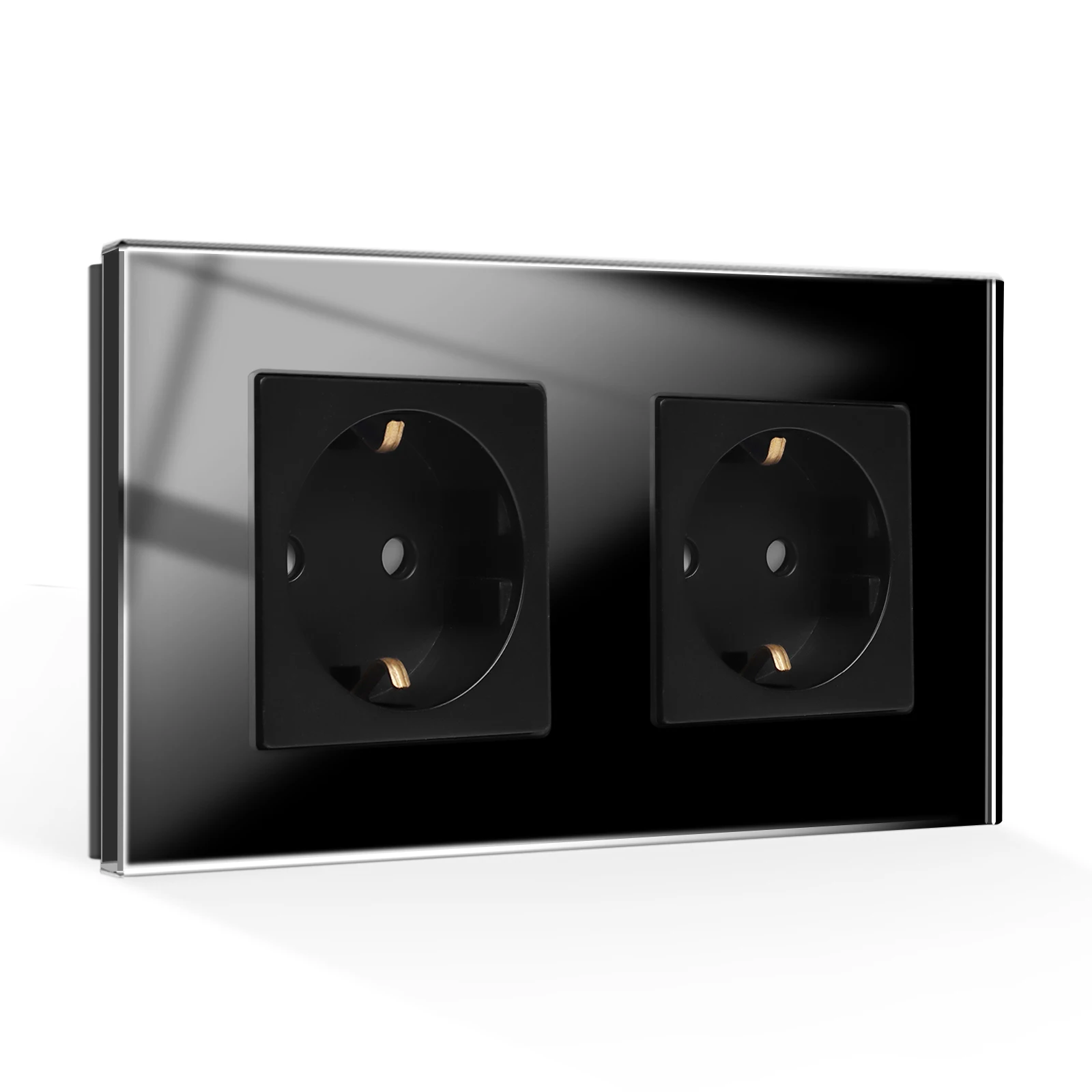 Bingoelec настенная розетка стандарта ЕС с USB TV компьютером интернет Rj45 сетевой разъем черная стеклянная панель для улучшения дома