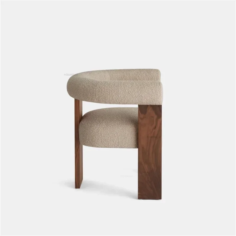 Скандинавский обеденный стул из овечьей шерсти мебель для дома роскошный отель