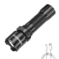 usb rechargeable strong light flash light multi function bright led flashlight zoomfixed focus outdoor camping flashlight