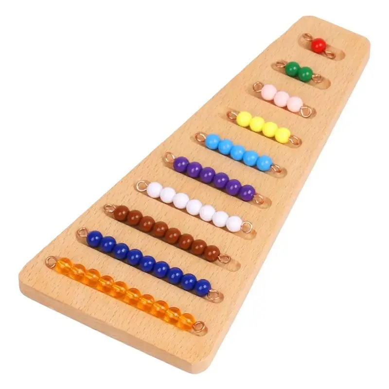 

Montessori Wood Bead Toy Colored Bead Stairs With Tray 1-10 Beads Math Early Childhood Education Preschool Training Learning Toy