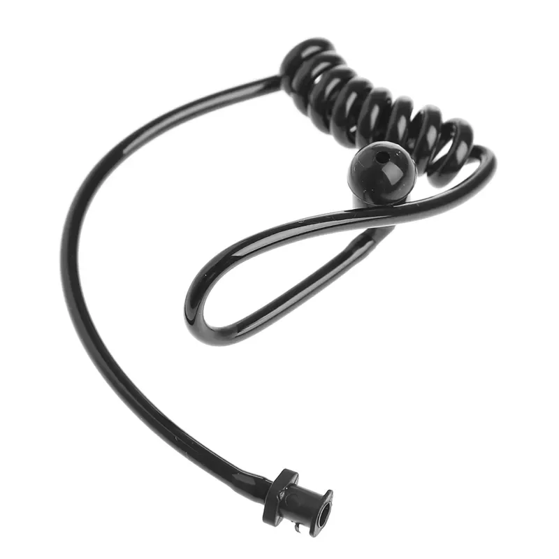 Black Replacement Coil Acoustic Air Tube Earplug For Radio Earpiece Headset