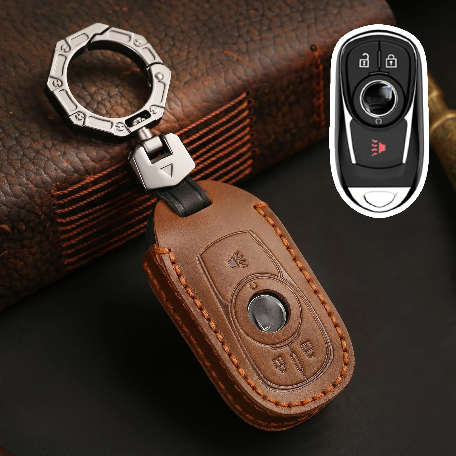 

Кожаный чехол для ключей от 3/4/5/6 Botton для Buick Envision Vervno GS Avenir GL6 Encore Firstland GL8 LACROSSE для Opel Astra K