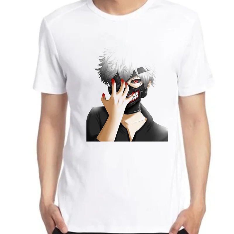 

Токийский Гуль Кен канеки футболки с графическим рисунком футболки с коротким рукавом японское аниме модные футболки с коротким рукавом ле...