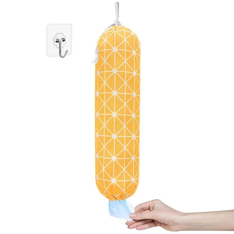 

Grocery Bag Holder Wall Mounted Shopping Bags Carrier Plastic Bag Holder Dispenser Trash Garbage Bag Storage Kitchen Organizer