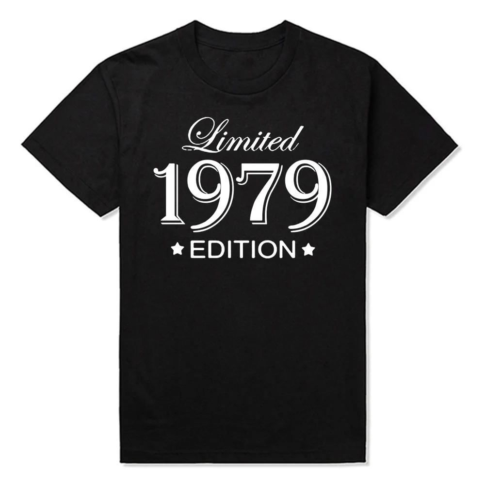 

Funny Summer Style Limited Edition 1979 T Shirts Men Funny Birthday Short Sleeve O Neck Cotton Man Made In 1979 T-shirt Tops