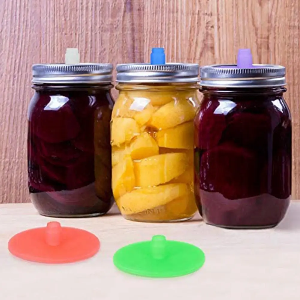 

Silicone 5Pcs Wide Mouth Waterless Fermenting Airlock Lids Covers for Mason Jar