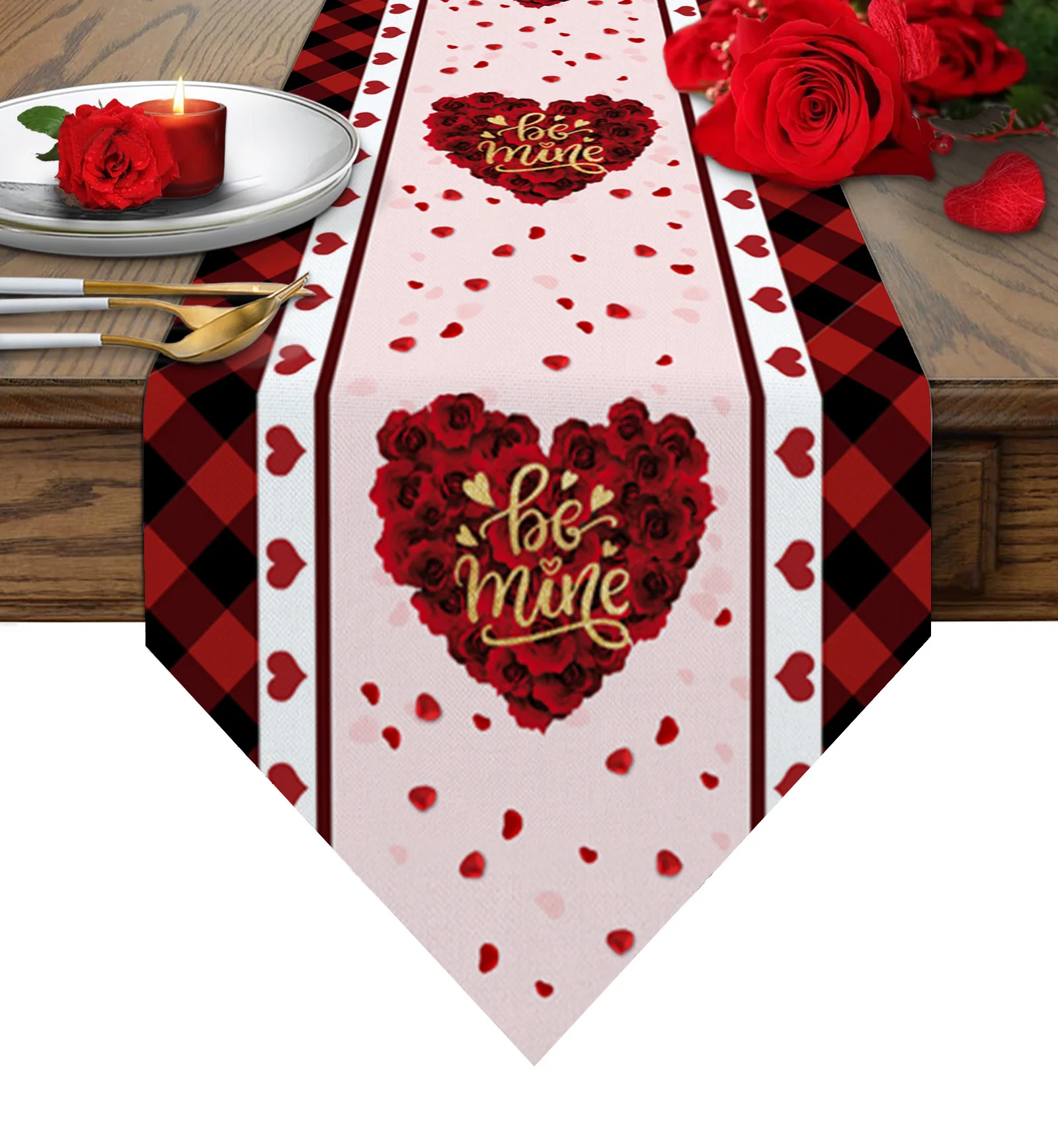

Valentines Day Safflower Heart Table Runner Wedding Festival Table Decoration Home Decor Kitchen Table Runners Placemats