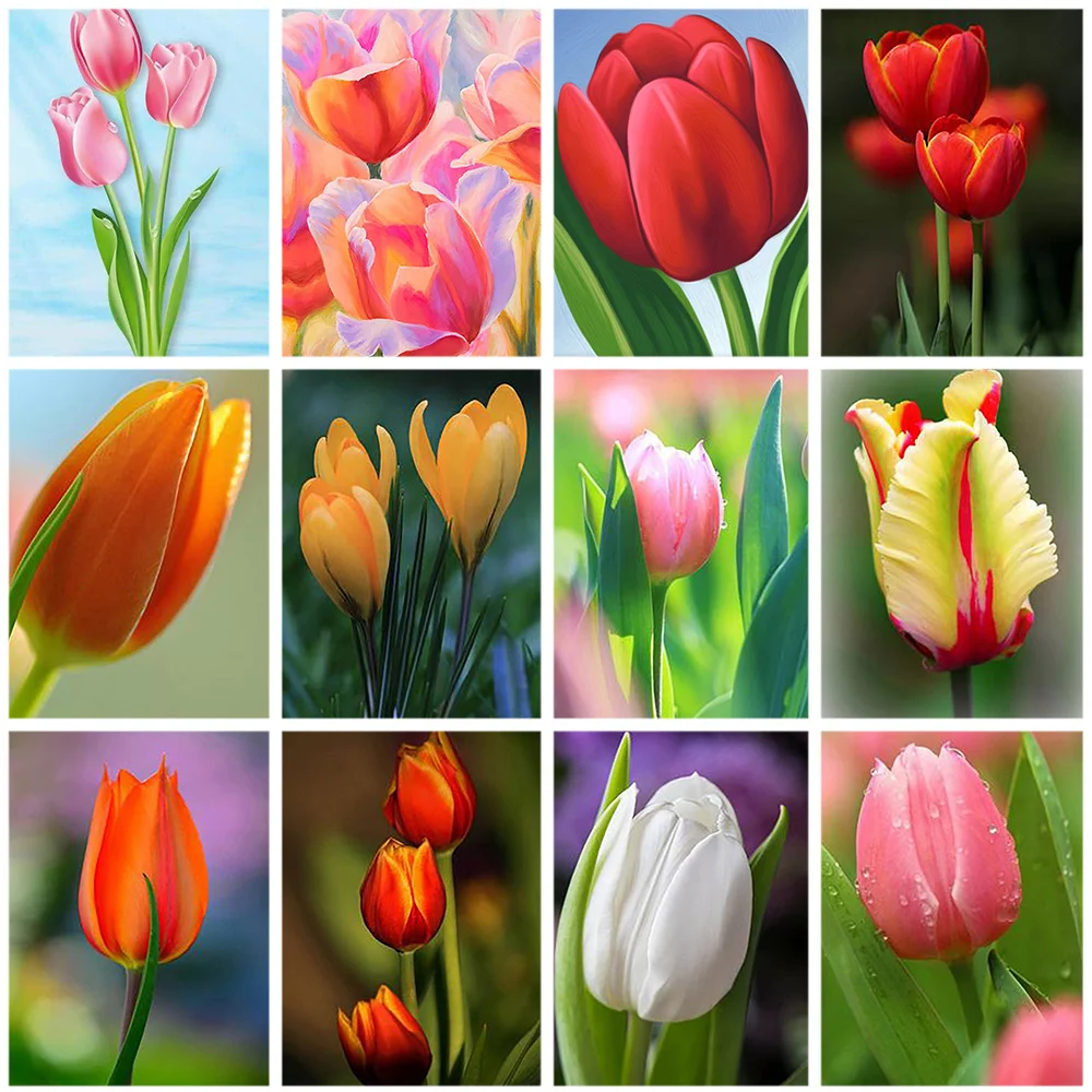 

5D DIY Diamond Painting Flower Round Drill Diamond Embroidery Cross Stitch Kit Rhinestone Mosaic Gift Home Decor Picture