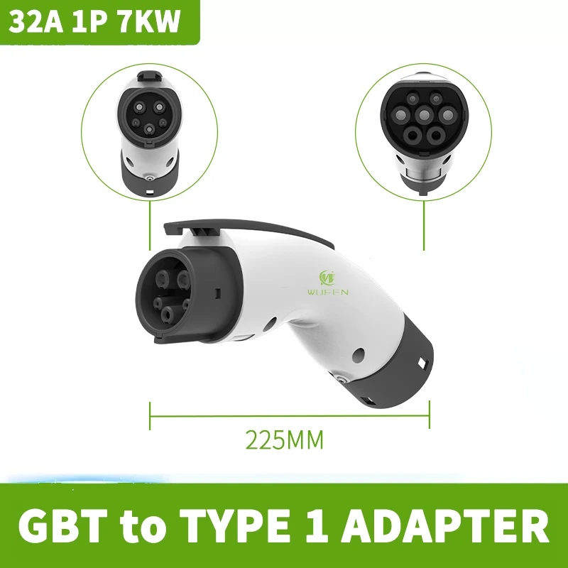 

WUFEN для 4 стандартных адаптера зарядного устройства для электромобилей, конвертер типа 1/Tesla в Gbt, 7 кВт, адаптер типа 2/gbt на J1772, 32 А, зарядка электромобиля