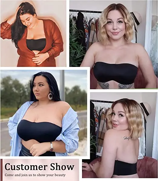 Strapless Bra Women Minimizer Push Up Tube Top Support Anti-slip Seamless Brassiere Plus Size Bralette Underwire Underwear Femme