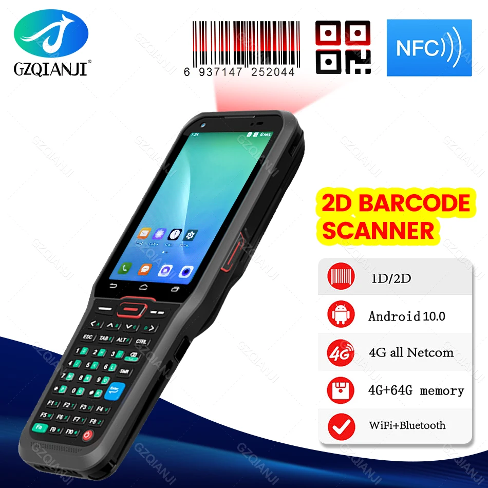 

Newest RAM 4G ROM 64G Handheld Terminal Rugged PDA Honeywell 1D 2D Scanner Wifi Bluetooth GPS QR Code Reader Data Collector IP66