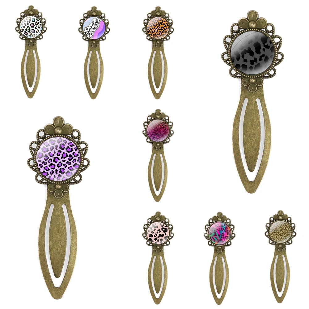 

Fashion Creative Cartoon Design Leopard Print Creative Metal Bookmarks Gift For Friends Stationery School Office Supply