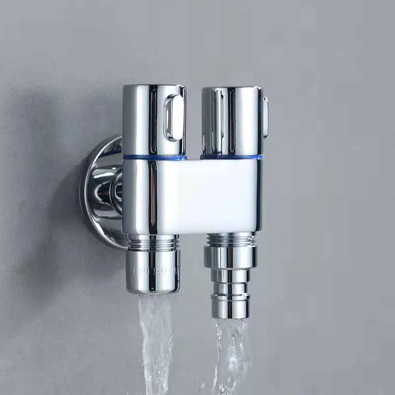 Válvula de ángulo de llenado de tres vías de aleación de Zinc G1/2, montaje en pared, rociador de limpieza de agua de uno a dos salidas, accesorios de baño, 1 ud.