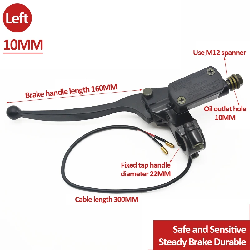 

Тормозной насос мотоцикла, передний главный цилиндр, гидравлический рычаг 8 мм/10 мм, алюминиевый сплав для или электрического скутера, грязевого пит-байка, квадроцикла