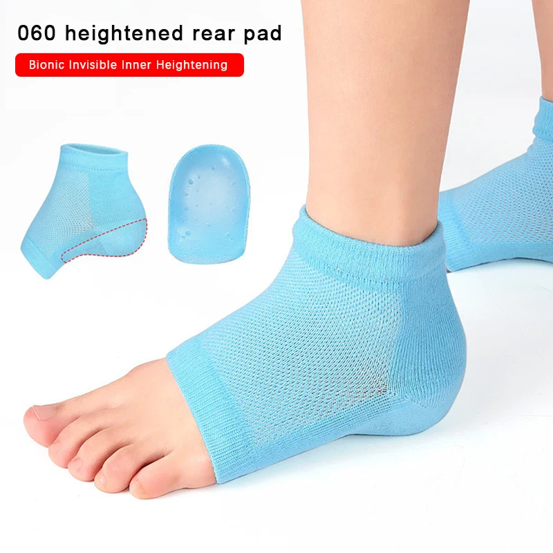 

1 Pair Invisible Height Increase Silicone Socks Gel Heel Pad Orthopedic Arch Support Heel Cushion Soles Insole Foot Unisex
