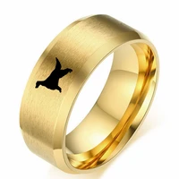 toocnipa new fashion stainless steel rings 8mm animal wolf rings black blue silver gold color for women men jewelry wholesale