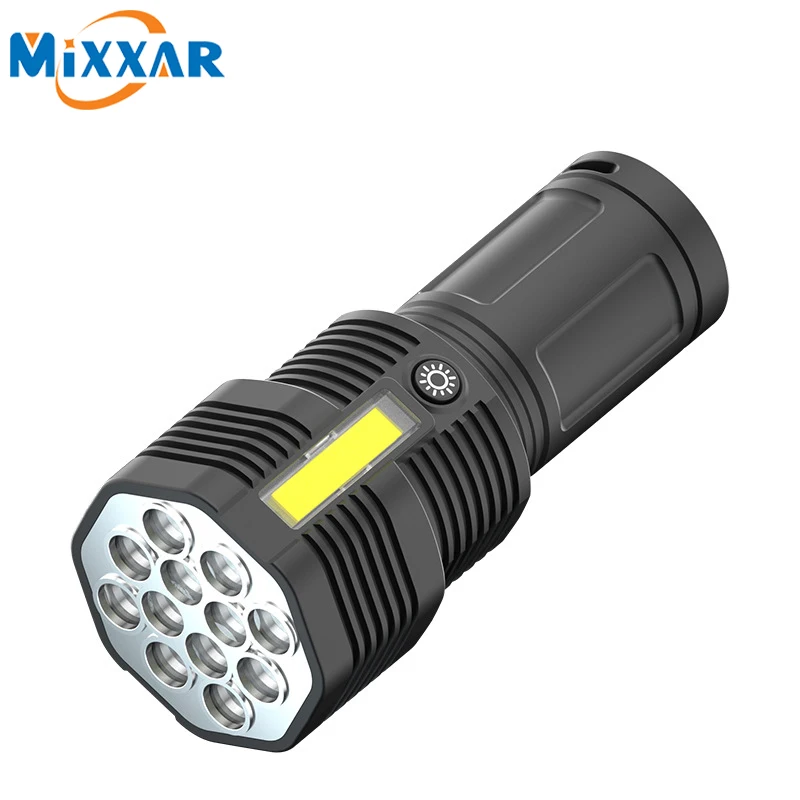 ZK20 12LED Strong Powerful Flashlight Tactical Torch USB Rechargeable Waterproof Lamp With COB Side Light Ultra Bright Lantern