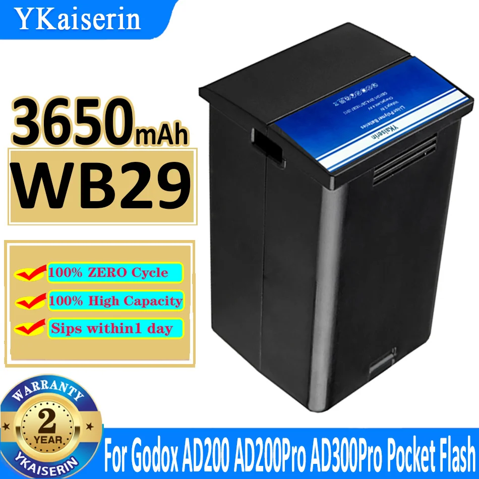 

YKaiserin Bateria WB29 WB 29 3650mah for Godox Witstro AD200 AD200PRO AD200 PRO (AD200 Battery) Bateria + Free Tools
